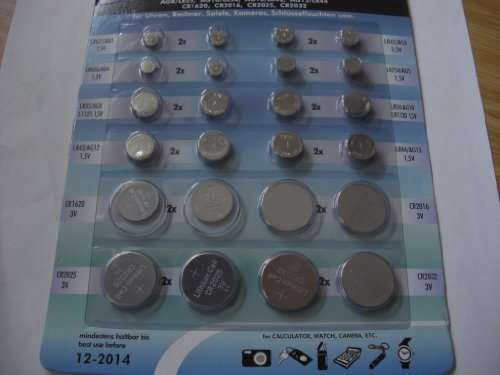 Arcas Pack de 24 piles bouton AG1 till CR2032