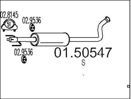 MTS Company 01.50547 Mittelschalldämpfer