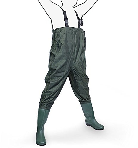 MS-Point Wathose Anglerhose Watstiefel Watt Fisch Teich Gummi PVC Nylon Gr. 47