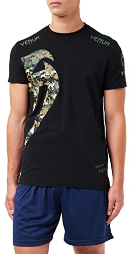 Venum Herren Giant T-Shirt, Schwarz/Forest Camo, M