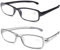 DOOViC Blaulichtfilter Lesebrille für Damen/Herren Eckig Vollrand Transparente Grau/Schwarze Brille mit Stärke Flexible Blaufilter Computer Brille 3,0