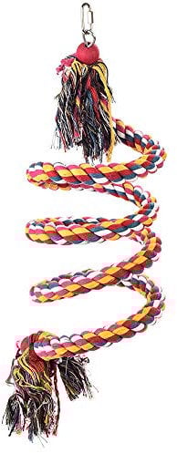 Boing - Boing - Cotton Spiral Parrot Toy & Parrot Perch Swing - Large
