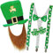 com-four® Leprechaun, Kobold Kostüme zum St. Patricks Day - Outfits und Accessoires für das grüne, irische Fest - Für Fasching, Fastnacht, Karneval, Parade, Motto-Party, Irish Pub (04-teilig - Set02)