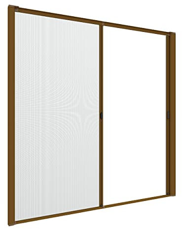 Zanzanet Zanzariera laterale doppia orizzontale su misura porta finestra scorrevole avvolgibile rullo a molla guida calpestabile cassonetto 50mm personalizzabile reti Made in Italy Bronzo Verniciato