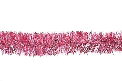 Creativery Weihnachtsgirlande Lametta 7cm x 3 Meter Lamettagirlande Baumgirlande Christbaumdeko Farbauswahl: rosa
