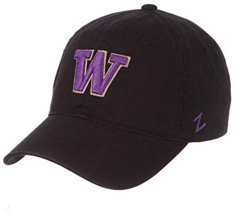 Zephyr NCAA Washington Huskies Mens Adjustable Scholarship Hat Black, Washington Huskies Black, Adjustable