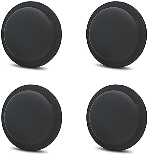 Miimall 4-Stück Silikon Hülle für Apple Airtag, [Mit Kleber auf der Rückseite] Weich Shell Kieselgel Schutzhülle Kratzfest Anti Herbst Anti-Lost Hülle für AirTag (Schwarz+Schwarz+Schwarz+Schwarz)