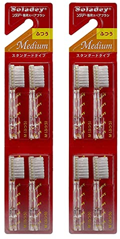 SOLADEY Ionic Ersatzbürstenköpfe für Zahnbürsten, mittelgroß, 4 Stück