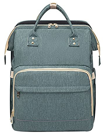 OADOBKICE Bolsa De Pañales De Mamá Cuna Plegable Portátil Para Bebé Mochila Cambiador Para Bebé Saco De Dormir Momia Bolsa De Cuidado Papá Bolsa De Pañales Papa Mochila Grande Mom Lago Azul M