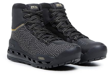 TCX Womens Climatrek Lady Gtx Waterproof Motorcycle Boot, Versatile With Gore-Tex Surround Technology, Laces Closure, Black Gold, 8 UK