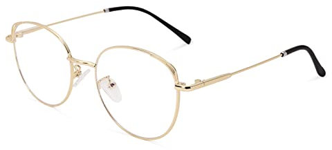 Pro Acme Blue Light Blocking Glasses for Women, Screen Reading Glasses, TV, Phone, Computer Gaming Glasses (Gold)