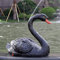 DMJLI-T Schwimmende Harz Schwan Figur,Tier Enten Jagd Köder,Fischteich Landschaftsbau Dekor Garten Rasen Terrasse Statue Im Freien,Echte Schwan-Größe 45cm,D/Black