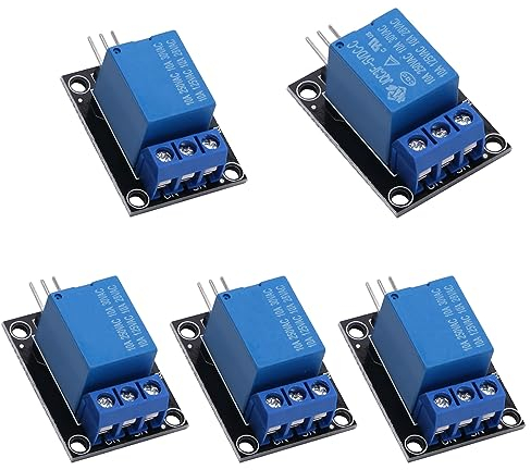VooGenzek 5 Piezas 5V 1-Canal Modulo Relay Disparador de Alto Nivel para PIC AVR DSP ARM Compatible con Arduino