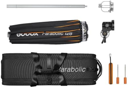 Godox P128 Kit | Parabol-Lichtfokussiersystem | Schnell-Setup Bowens-Halterung für GODOX SL-60W SL150WII VL150 VL300 UL150 UL60 SZ150R SZ200BI und Bowens-Blitzgerät