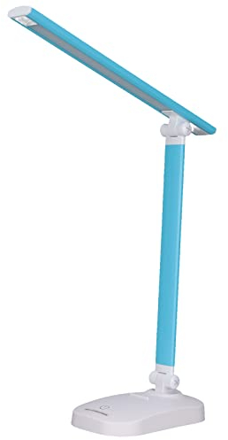 Haofy LED Faltbare Tischlampe, Dimmbare Schreibtischlampe mit Touch Steuerung, Wiederaufladbare USB Bürolampe, Nachtlicht für Tisch, Schlafzimmer, Nachttisch, Büro, Blau