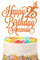 Personalised Happy Birthday Glitter Cake Topper Customised with Any Name & Any Age Party Cake Decoration for 1st 10th 13th 16th 18th 20th 21st 30th 40th 50th 60th 70th 80th (Orange)