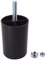 SKIR'CO Lot de 4 pieds de meubles en plastique noir - Hauteur : 70 mm - Rond - Diamètre : 50 mm - Avec boulons M8 - Pieds de canapé - Écrous inclus (4)