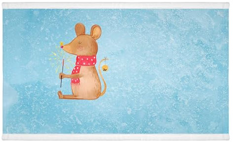 Mr. & Mrs. Panda 50 x 100 Handtuch Maus Weihnachten - Geschenk, Kinder, Weihnachtsgruß, Badezimmer, groß, Weihnachtsdeko, Frohe Weihnachten,