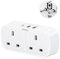 LENCENT UK to EU Euro European Plug Adapter with 1 Type C and 2 USB Ports, 2 Way Grounded Travel Adapter for Spain Germany France Portugal Greece Russia Netherlands Turkey and more(Type E/F)