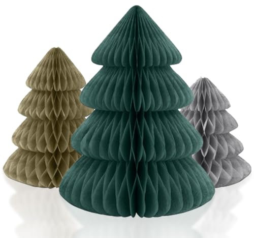 Modernes Weihnachts-Partyzubehör (Mini-Weihnachtsbaum-Waben-Dekorationen – 3 Stück)
