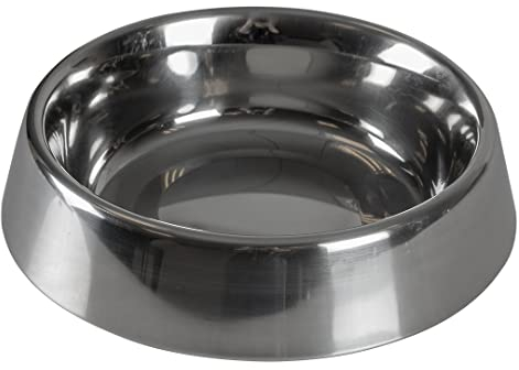 duvoplus, Gamelle Glossy Anti-Fourmi XL - 1900 ML - 25 cm, Design Anti-Fourmis spécial avec côtés latéraux surélevés, Fond antidérapant, Acier Inoxydable brossé, Lavable au Lave-Vaisselle