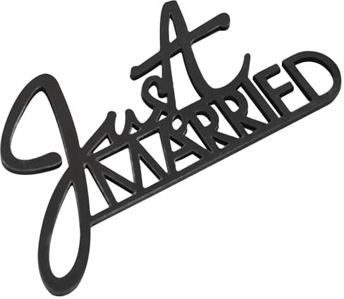 Ginger Ray Black Wooden Just Married Tischschild Hochzeit, Schwarz