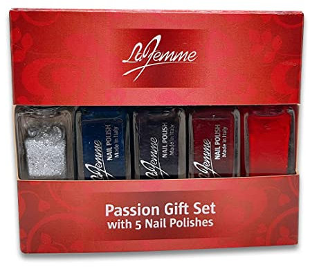 (𝟓 𝐏𝐜𝐬 𝐒𝐞𝐭) Nail Polish 6ml Mini Nail Polish Christmas Party Bag Filler Long Lasting Luxury Shiny Nail Polish Kit (Passion)