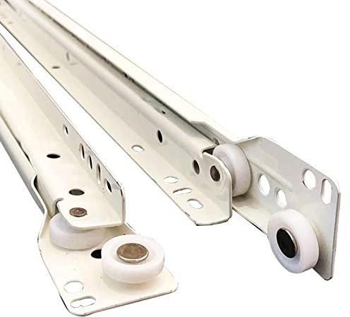 Kitchen Cabinet Drawer Guides 2Pcs Drawer Slides Keyboard Shelf Runners, 2 Section Extension Rail - For Pull-out Any Drawer, With Install Screws, Replace Drawer Track Kit ( Color : White , Size : 45cm