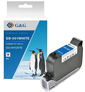 G&G Druckerpatrone GB-001W White permanent, Handheld-Beschriftungsdrucker GG-HH1001B (weiß)