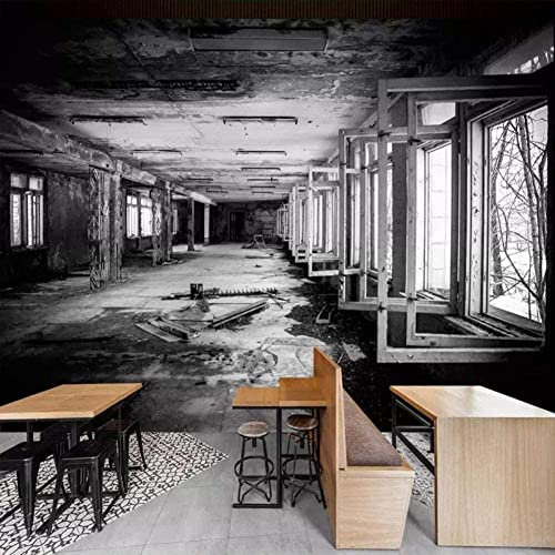 Style Européen 3D Espace Créatif Doodle D'Usine Noir Et Blanc Photo Peintures Murales Papier Peint Salon Hôtel Luxe Fond Peinture Murale Décor Peler Et Coller Affiches Murales Auto-A 400(L)x280(H)cm