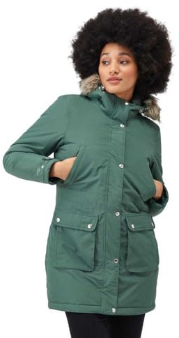 Regatta Womens/Ladies Voltera Heated Waterproof Jacket (12 UK) (Dark Forest Green)