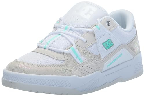 DC Construct Skateschuh für Damen Skate-Schuh, Weiß/Weiß/Monogramm, 41 EU