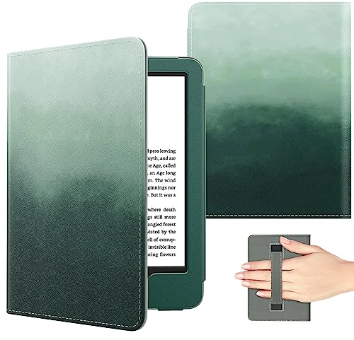 MoKo Custodia compatibile con 6 Kindle 11th Generation 2024/2022/10th Gen 2019/8th Gen 2016, Ultra Sottile Leggera Custodia con Funzione Auto Sveglia/Sonno con Kindle 11/10/8 Tablet, Verde Pino