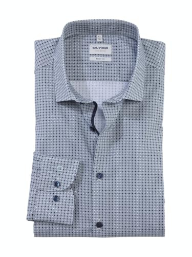 OLYMP Herren Businesshemd Schlank Geometrisch 200944 | Hemd, Manschette, Body Fit, 97%Baumwolle/3%Elastolefin