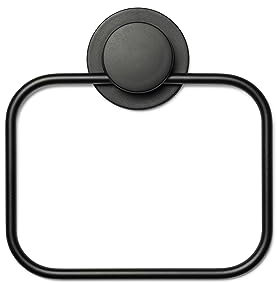 Croydex Stick 'n' Lock Towel Ring, Matt Black
