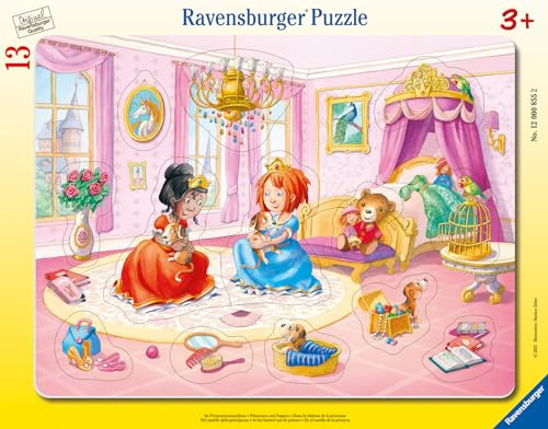 Ravensburger Puzzle Im Prinzessinnenschloss - 13 Teile Puzzle ab 3 Jahre | 13 Teile Rahmenpuzzle, Kinderpuzzle ab 3 Jahre, Ravensburger Qualität