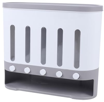 KEESUNG Dispensador de comida seca montado en la pared, 5 en 1, dispensador de cereales, dispensador de alimentos, barril de grano grueso, caja de almacenamiento de arroz, almacenamiento de cocina,