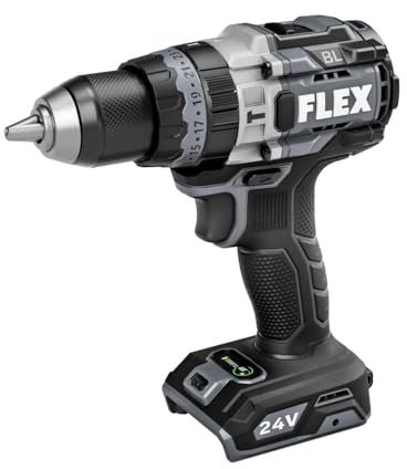 FLEX 24V Brushless Cordless 1/2-Inch 1,400 in-Lbs Torque 2-Speed Hammer Drill Turbo Mode Tool Only, Battery and Charger Not Included - FX1271T-Z