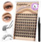 Calphdiar Self Adhesive Eyelashes Reusable Self Adhesive Cluster Lashes Kit Natural Self Adhesive Lashes No Glue Individual Eyelashes C Curl Press on Lash Clusters 10-14MM DIY Eyelash Extensions