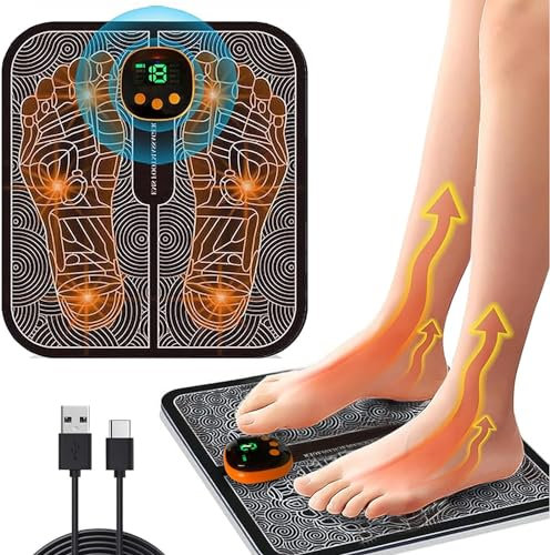 Massage des Pieds, Tapis électrique portatif de massage, EMS Foot Massage Pad,avec SME Technologie Physiothérapie et Design Ergonomique, réduction de la fatigue favorisant la circulation de sang