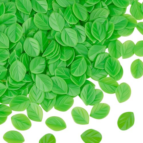 OLYCRAFT 300 Stück Mini Kunstblätter Mini Kunststoffblätter Miniatur Minzblätter Künstliche Pflanzen Dekorative Lindgrüne Blätter Dekor Für DIY Bastelarbeiten Hochzeit Foto Requisiten Dekoration