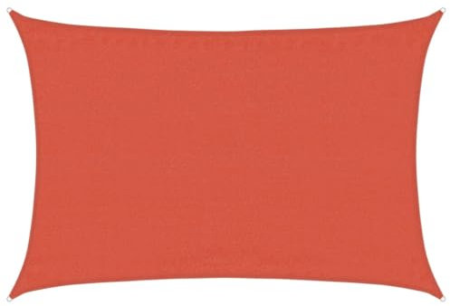 vidaXL Sonnensegel, UV Schutz Sonnenschutz für Terrasse Balkon Garten, Windschutz Wetterschutz Rechteckig, Sonnendach, 160g/m² Terrakottarot 3,5x5m HDPE