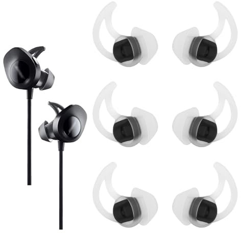 TSZYYM 3 Pairs Silicone Replacement Earbud Tips Compatible with Bose QC20/QC30/SoundSport Free Headphone