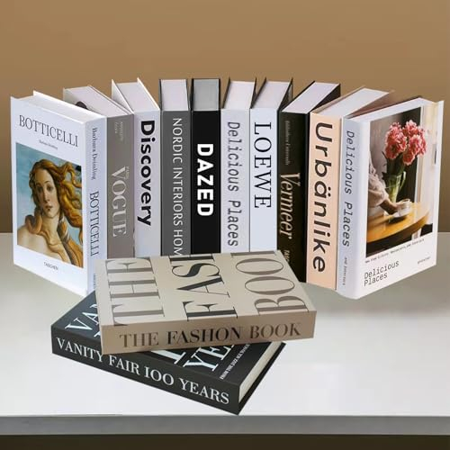 YSOOUA 12 Pezzi Libri Decorativi per l'Arredamento Della Casa Libri Finti Pieghevoli per la Decorazione Domestica Libreria Tavolino da caffè Scaffali (D)