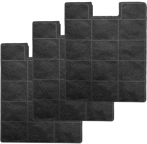 Ersatz-Kohlefilter für KF 17139 - Aktivkohlefilter für Amica-Dunstabzugshauben & Inselhauben IH 17115 E - auch für KH 17021 und KH 17127-28 x 23 x 10 cm - 3 Stück Kassettenkohlefilter