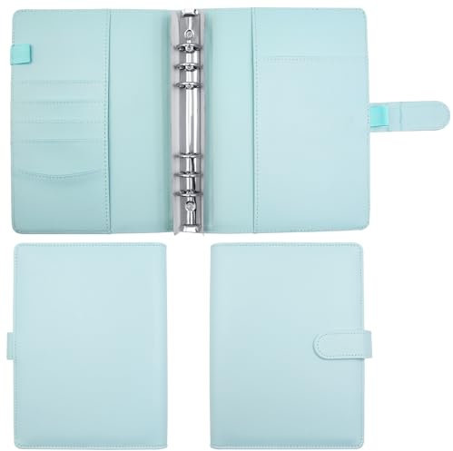A5 Binder Notizbuch, PU Leder A5 Ringbuch Abdeckung 6 Löcher Binder Notizbuch(Innenpapier nicht enthalten) für A5 Füllpapier (blau)