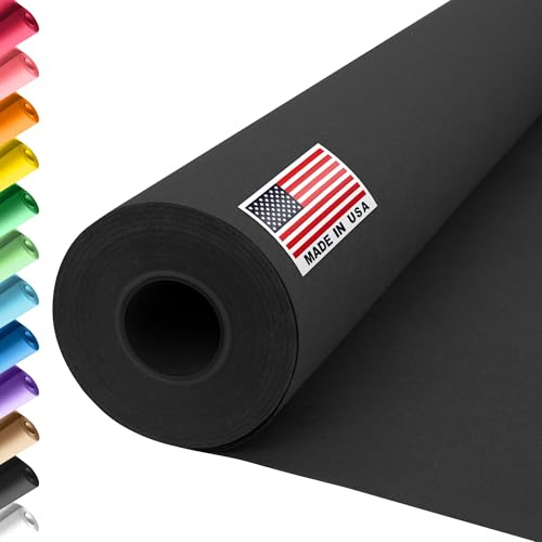 Paclord Black Construction Paper Roll 36 x 100 ft – Made in USA – 36 Bulletin Board Paper for Classroom & School, Teachers & Kids