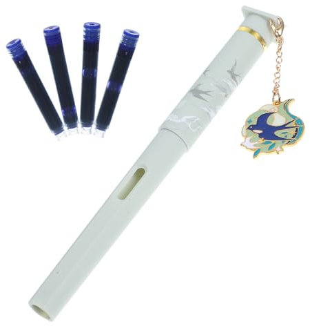 NUOBESTY 1 Set Antique Pen Set Broad Nibs Fountain Pen Fine Tip Write Pen Broad Fountain Pen Student Signature Pen Wallet Pen Artists Pen Fancy Pen Stationery Pen Pens Light Green Plastic