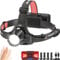 Sogdeco Head Torch Rechargeable Super Bright LED Head Torch 50000 LM 8 Modes Waterproof Headlamp with Warning Light Sensor Control Headlight Adjustable Focus for Camping Fishing Hiking
