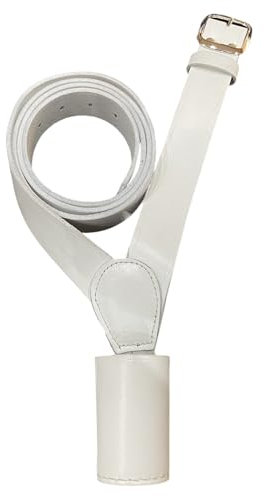 Support de mât de drapeau en cuir blanc, sangle d'épaule pour porte-drapeau, bande de défilé de cérémonie, garde d'honneur, sangle réglable en cuir véritable, blanc, taille unique